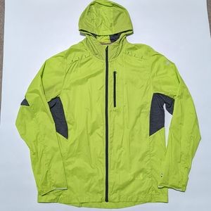 Men's Smartwool L High Vis Green/Gray Merino Sport Ultralight Hoodie Jacket